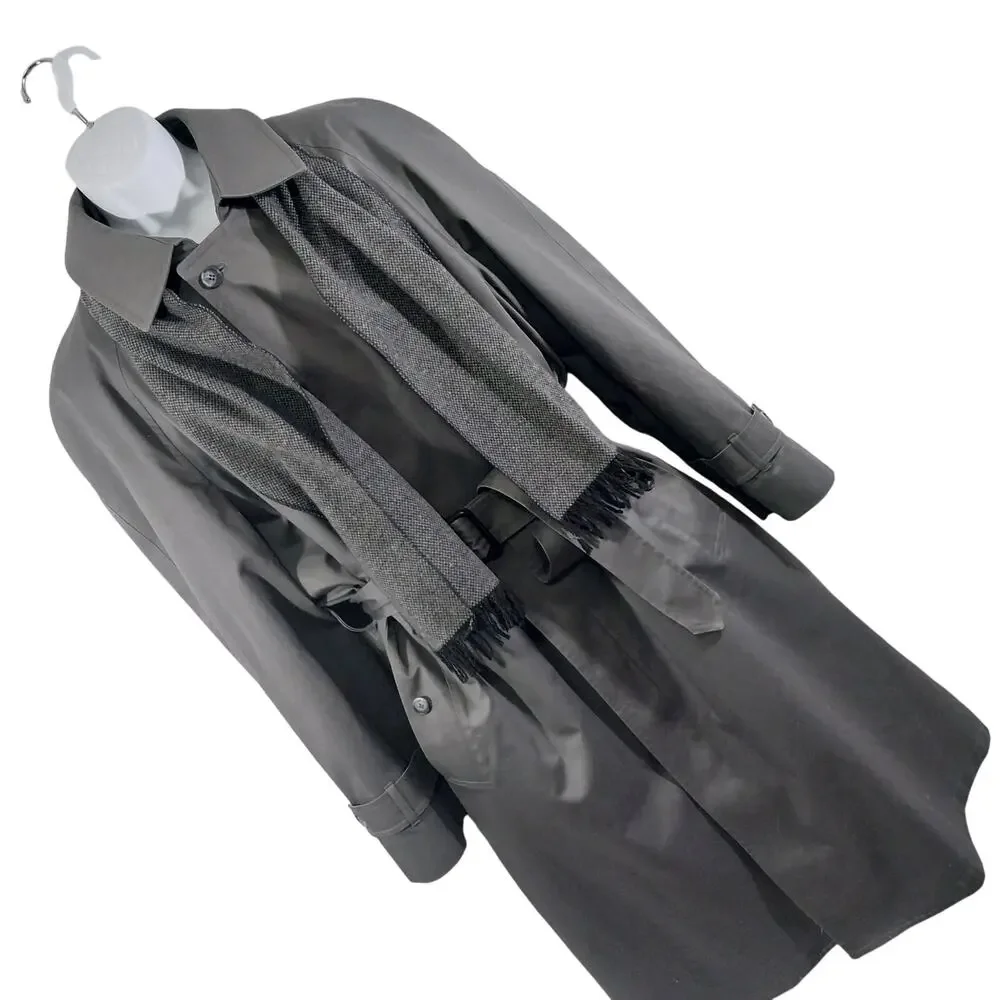 NWOT! LONDON FOG! DOVE GRAY FULL LENGTH THERMAL TRENCH COAT, BELTED! SZ 46R